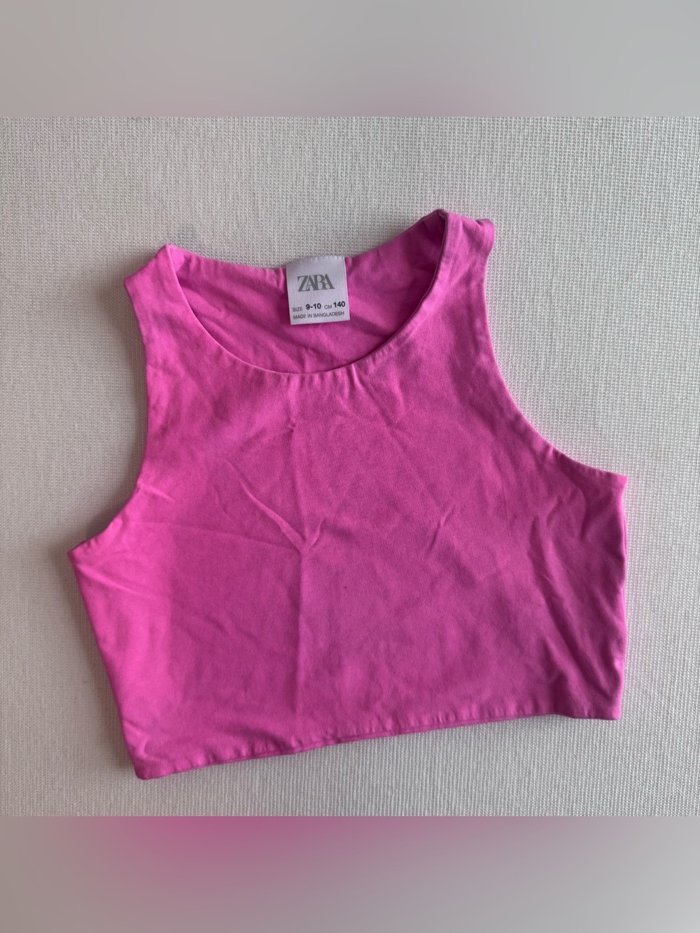 Zara Girls Pink Cropped Tank Top Size 9-10